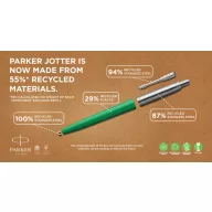   Pix Parker Jotter Recycled, 20OCT4528793, plastic si otel inoxidabil reciclat, verde