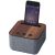 Shae fabric and wood Bluetooth® speaker, ABS plastic with Dacron and Mahogany wood, Grey