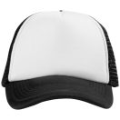 Trucker 5 panel cap, Unisex, Polyester and Foam, solid black,White