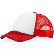 Trucker 5 panel cap, Unisex, Polyester and Foam, Red,White
