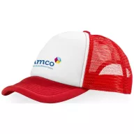 Trucker 5 panel cap, Unisex, Polyester and Foam, Red,White