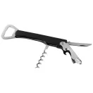 Milo waitress knife, ABS plastic body with stainless steel parts, solid black, Silver  