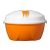 Caserola salata cu farfurie compartimentata si furculita, Everestus, CAE54, plastic, portocaliu, alb