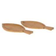   Set platouri de servit, 2 piese, in forma de peste, Everestus, AE, bambus