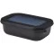 Caserola pentru pranz, Mepal, 2610E17322, 500 ml, 17.6x5.1x12.6 cm, Polipropilena, Polietilena, Negru