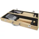 Set 5 ustensile gratar, Seasons, 22FEB1476, 46x7.4x16.2 cm, Otel, Bambus, Natur