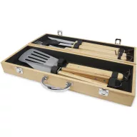  Set 5 ustensile gratar, Seasons, 22FEB1476, 46x7.4x16.2 cm, Otel, Bambus, Natur