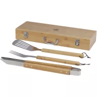   Set 3 ustensile gratar, Seasons, 22FEB1473, 51.5x7.2x18.2 cm, Otel, Bambus, Natur