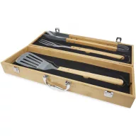   Set 3 ustensile gratar, Seasons, 22FEB1473, 51.5x7.2x18.2 cm, Otel, Bambus, Natur