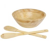   Set bol salata cu ustensile, Seasons, 22FEB0120, 7.5xØ 24 cm, Bambus, Natur