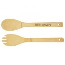 Set bol salata cu ustensile, Seasons, 22FEB0120, 7.5xØ 24 cm, Bambus, Natur