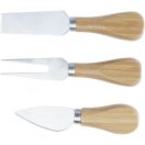 Platou de bucatarie cu 3 ustensile, Seasons, 22FEB0069, 22.8x1x18 cm, Bambus, Otel, Natur