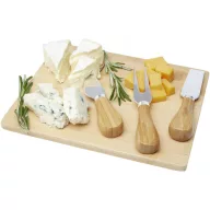   Platou de bucatarie cu 3 ustensile, Seasons, 22FEB0069, 22.8x1x18 cm, Bambus, Otel, Natur