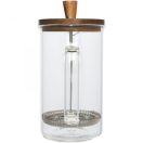 Cafetiera cu presa, Seasons, 42FEB232165, 600 ml, 13x18x9 cm, Lemn, Sticla, Otel, Transparent
