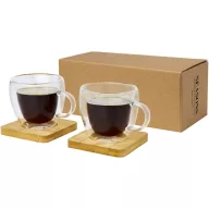   Set 2 cani, Seasons, 42FEB230085, 100 ml, 9.5x7.4x7 cm, Sticla, Bambus, Transparent
