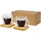 Set 2 cani, Seasons, 42FEB230085, 100 ml, 9.5x7.4x7 cm, Sticla, Bambus, Transparent