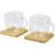 Set 2 cani, Seasons, 42FEB230086, 250 ml, 12x9x9 cm, Sticla, Bambus, Transparent