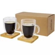   Set 2 cani, Seasons, 42FEB230087, 350 ml, 12x11.2x8.5 cm, Sticla, Bambus, Transparent