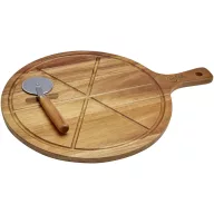   Set tocator si taietor de pizza, 2410E24960, Seasons, 47.2 x 1.5 x 35.2 cm, Lemn, Natur