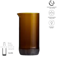   Carafa, 430 ml, 2410E22344, Original Home, 7.3 x 15 x 7.3 x ø 7.3 cm, Sticla, Maro