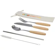   Set tacamuri, 2509E14924, Everestus, 24.5x6 cm, Otel, Bambus, Natur
