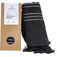   Prosop de plaja, Originalhome, 2601E13121, 175x0.3x85 cm, Bumbac, Negru