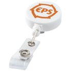 Breloc cu clips pentru ecuson, Everestus, KR0580, abs, plastic, alb