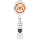 Breloc cu clips pentru ecuson, Everestus, KR0580, abs, plastic, alb