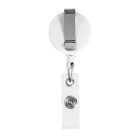 Breloc cu clips pentru ecuson, Everestus, KR0580, abs, plastic, alb