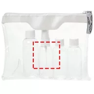   Geanta cu recipiente cosmetice pentru calatorii cu avionul, Everestus, MCH02, pvc, alb