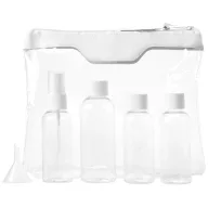   Geanta cu recipiente cosmetice pentru calatorii cu avionul, Everestus, MCH02, pvc, alb