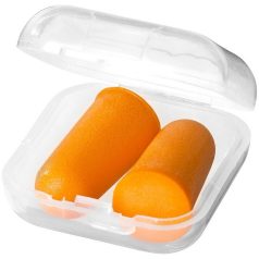   Serenity earplugs with travel case, PU foam and PP plastic case, Orange