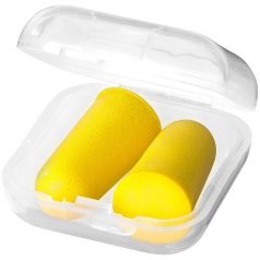   Serenity earplugs with travel case, PU foam and PP plastic case, Yellow