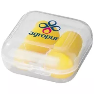   Serenity earplugs with travel case, PU foam and PP plastic case, Yellow