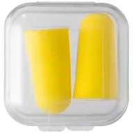   Serenity earplugs with travel case, PU foam and PP plastic case, Yellow