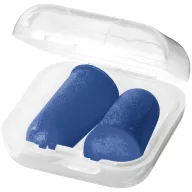   Serenity earplugs with travel case, PU foam and PP plastic case, Royal blue