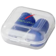   Serenity earplugs with travel case, PU foam and PP plastic case, Royal blue