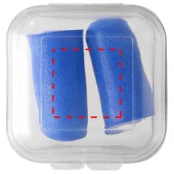   Serenity earplugs with travel case, PU foam and PP plastic case, Royal blue