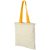 Nevada 100 g/m² cotton tote bag with coloured handles, 100 g/m² Cotton, Natural,Orange  