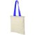 Nevada 100 g/m² cotton tote bag with coloured handles, 100 g/m² Cotton, Natural,Process Blue