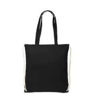   Saculet cu snur si manere lungi, Everestus, 20IAN159, Bumbac, Negru