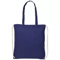  Saculet cu snur si manere lungi, Everestus, 20IAN160, Bumbac, Albastru