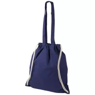   Saculet cu snur si manere lungi, Everestus, 20IAN160, Bumbac, Albastru