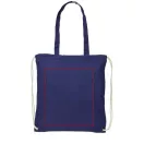 Saculet cu snur si manere lungi, Everestus, 20IAN160, Bumbac, Albastru