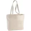 Sacosa cu fermoar si manere de 35 cm, Everestus, 20IAN2007, Alb, Bumbac