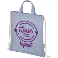   Saculet cu snur, 2401E14907, Everestus, 38x42 cm, Bumbac, Poliester, Albastru heather