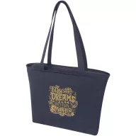   Sacosa de cumparaturi, Everestus, 2601E13301, 45x42x11 cm, Bumbac, Poliester, Albastru Navy