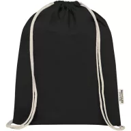   Saculet cu snur, Everestus, 2601E13092, 33x44 cm, Bumbac, Negru