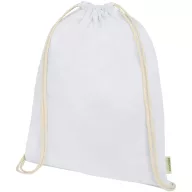   Saculet cu snur, Everestus, 2601E13048, 33x44 cm, Bumbac, Alb