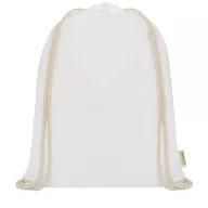   Saculet cu snur, Everestus, 2601E13048, 33x44 cm, Bumbac, Alb